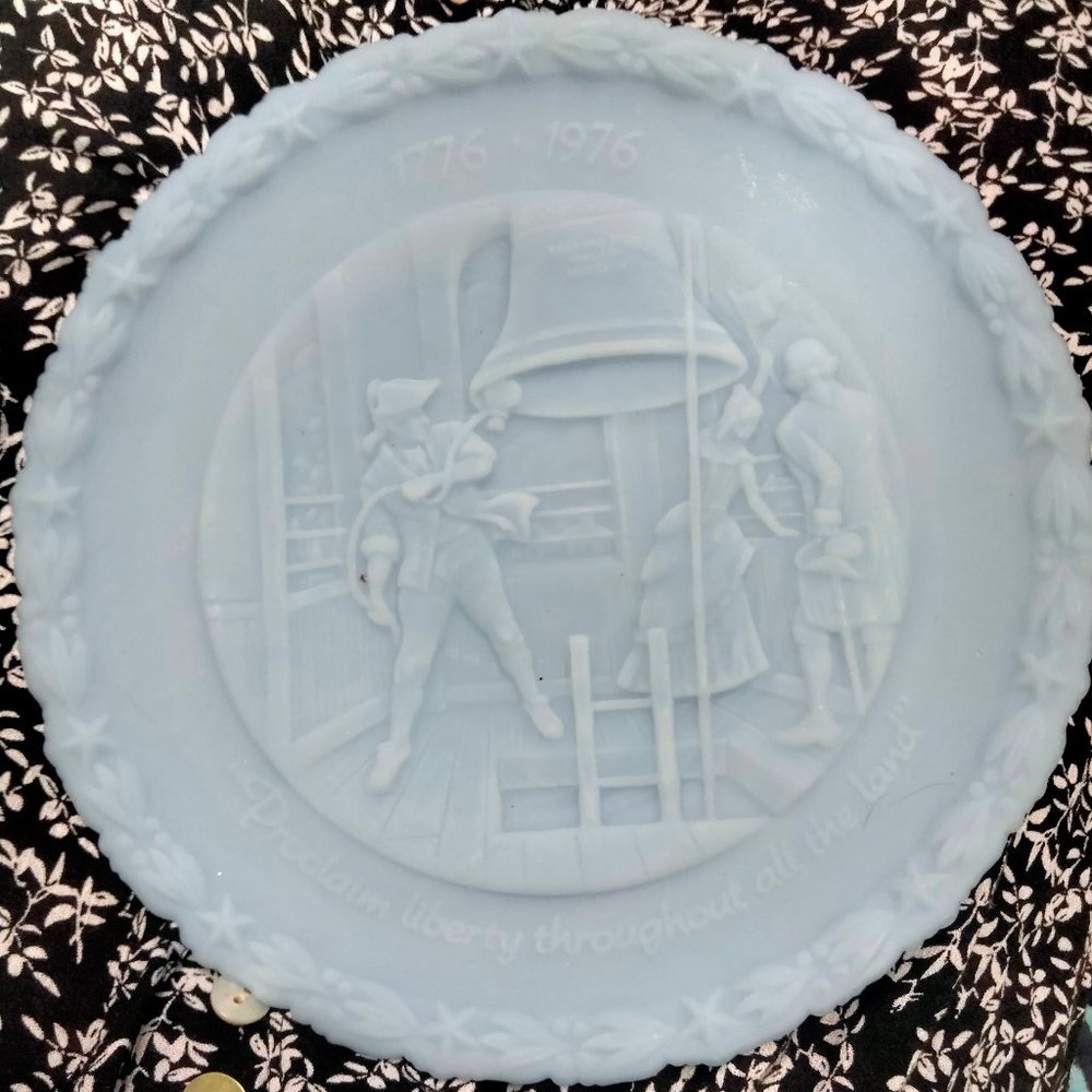 Glass liberty plate by Fenton